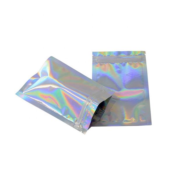 

bag stand up zip lock self seal zipper hologram packaging bag