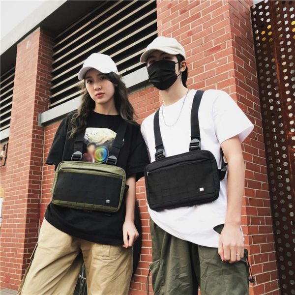 

tactical cross shoulder bags chest rig streetwear waist bag functional adjustable hip hop style outdoor
