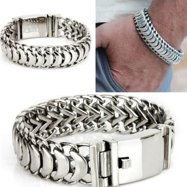 

link, chain classic bracelet casual jewelry silver color charm for men, Black
