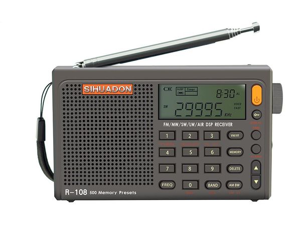 

radio radiwow sihuadon r-108 digital portable stereo fm lw sw mw air dsp with lcd sound alarm function for indoor outdoor