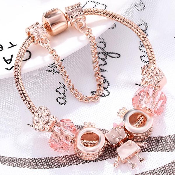 

charm bracelets togory handmade diy lovely little bella bracelet murano glass beads fit brand for women jewelry children gifts, Golden;silver