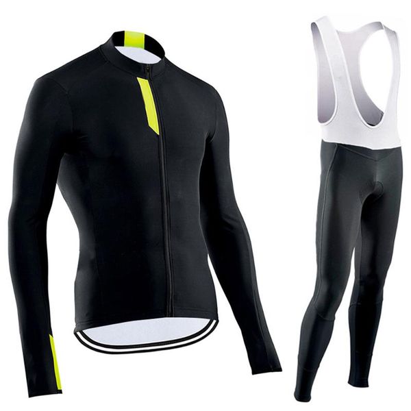 

racing sets 2021 cycling pro team jersey long sleeve set men sportwear outdoor riding bike mtb clothing bib gel pants, Black;blue