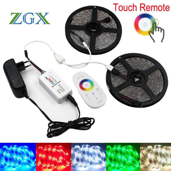 

strip light touch remote controller 30led/m flexible ip 65 waterproof neon lamp ribbon tape dc 12v adapter set strips led