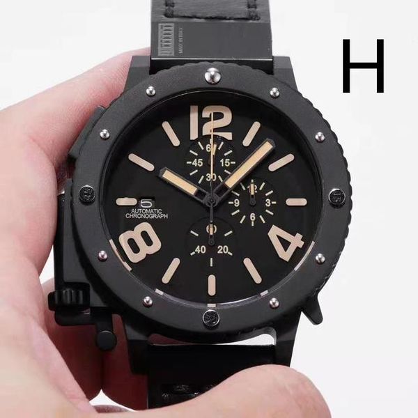 

wristwatches men's watch quartz chronograph u42 chimera u black brown aged cow leather boat wristwatch, Slivery;brown