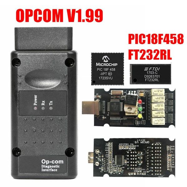 

code readers & scan tools est opcom 1.99 auto scanner for obd2 diagnostic tool op com with pic18f458 can bus op-com v1.99 reader