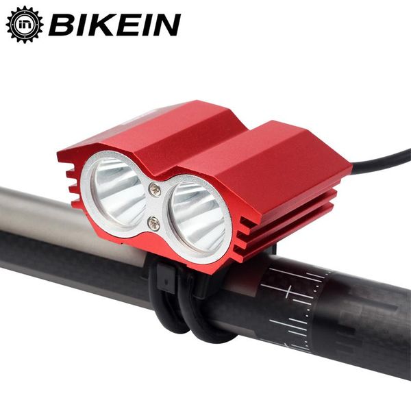 

cycling sports 2000 lumen 2 x xml-t6 led head light front lamp lights headlamp 4800mah battery with charger bike