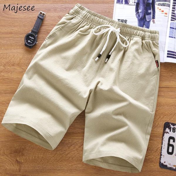 

men casual shorts large size 5xl elastic waist solid simple loose leisure harajuku teens knee length mens ulzzang korean style men's, White;black