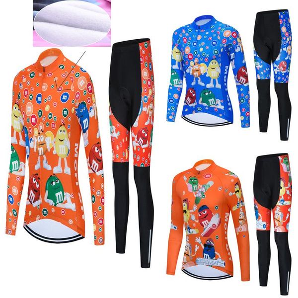 

racing sets men's and women's winter warm suit wool fleece cycling wear jersey clothing bike uniform triathlon skinsuit, Black;blue