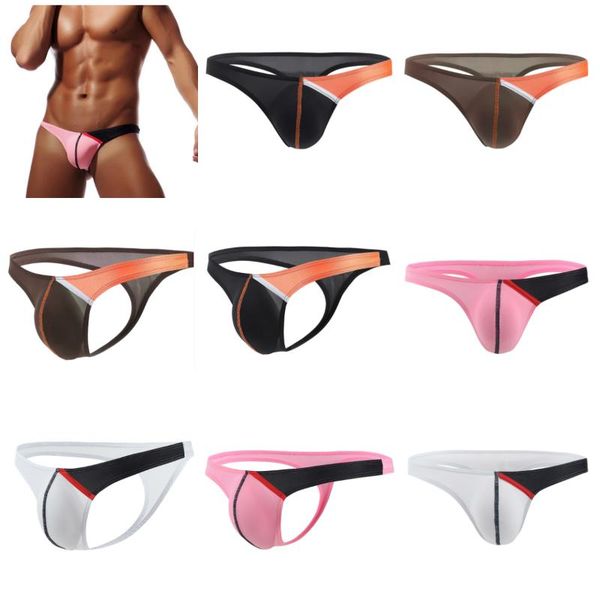 

underpants tight men patcwork underwear thong jockstrap comfortable backless breathable strap homme slip erotic string, Black;white