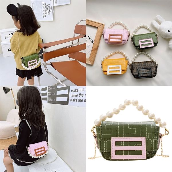

discount fashion girl bag lovely pearl children's one shoulder messenger bag mini baby hand carry change wallet purse, Black;red