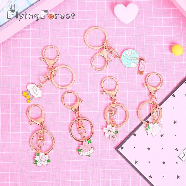 

keychains flyingforest flower heart-shaped snow mountain keyring girl power letter cloud year gift metal keychain men jewelry fashion, Silver