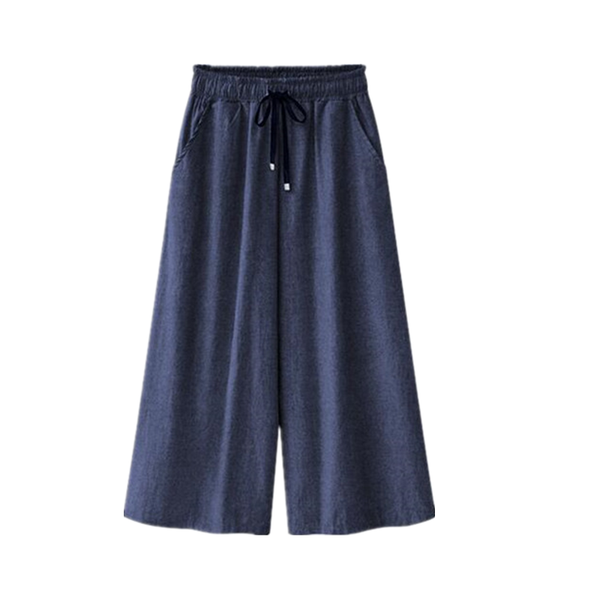 

plus size pants summer autumn cropped trousers for women 2021 high waist wide leg 5xl 6xl 7xl casual loose street jean, Black