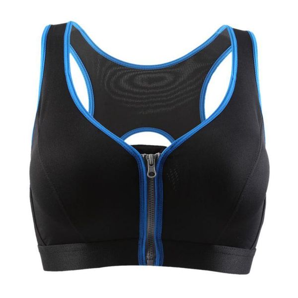 

bras women fashion front zippers fitness shockproof push up tank padded lingeries, Red;black