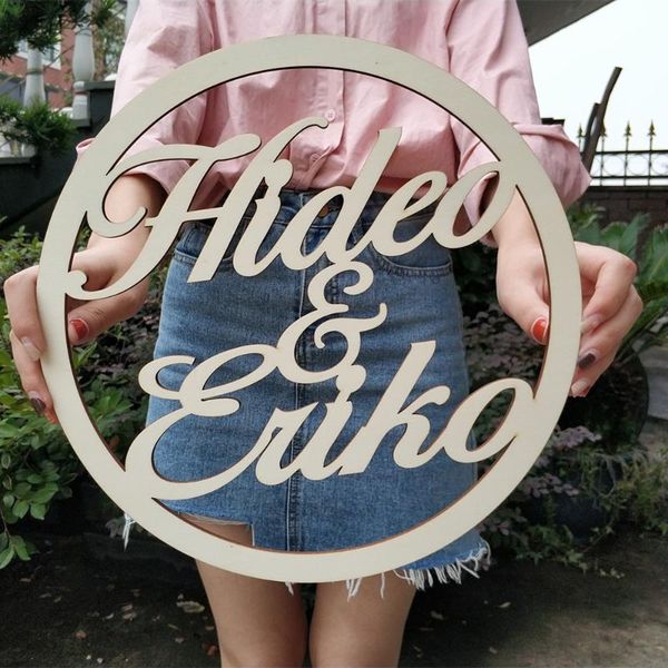 

novelty items wedding reception decoration wooden circle with names custom wood cut sign gift personalized decor