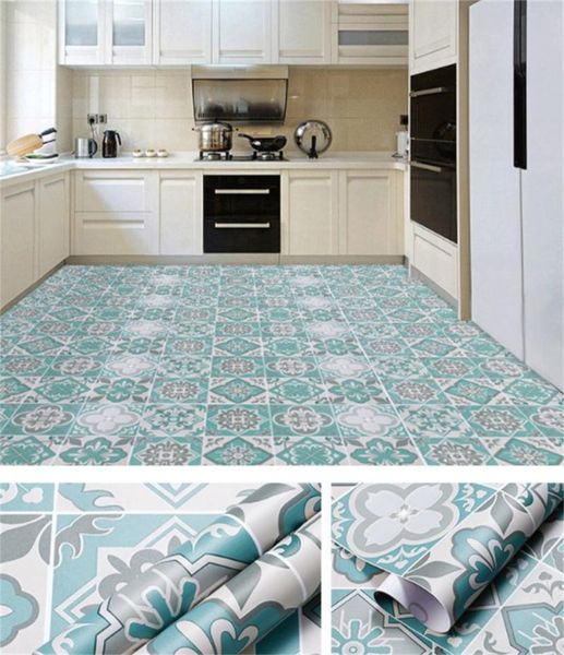 

window stickers bathroom self-adhesive wallpapers waterproof floor tiles contact films kitchen sink home decor