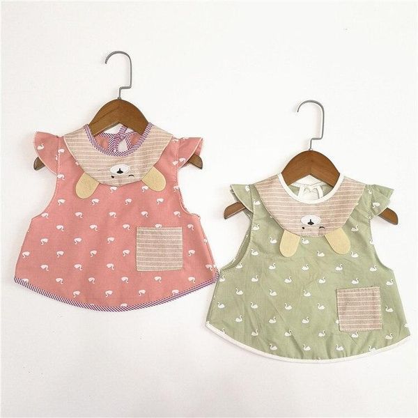 

bibs & burp cloths baby girls cotton waterproof lacing anti-wearing smocks cartoon cute animals pattern dinner feeding clothes
