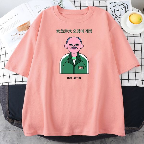 

men women's jumpsuits squid game t shirt child kids game battle squidgamer cotton clothing hipster tees printing t-shirts, White