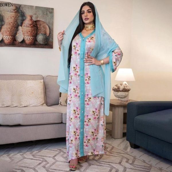 

casual dresses eid ramadan floral jalabiya maxi dress for women 2021 loose arabic oman dubai kuwait muslim abaya islamic clothing pink, Black;gray