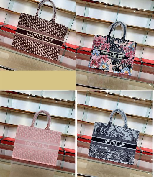 

luxurys designer totes handbags women's bags old flower book tote canvas embroidery multi-function and large capacity shopping bag 28 c