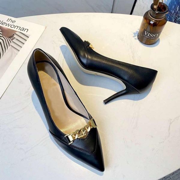 

women high heel dress shoes fashion ladies mesh square toe sandal designer woman office party shoe with box size 35-41, Black