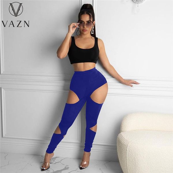 

women's pants & capris vazn summer 2021 ladies casual fashion street temperament trend waist solid color torn long, Black;white