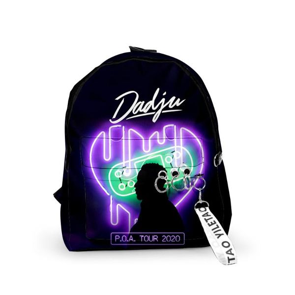 

backpack kawaii dadju merch 3d print hip hop men women oxford hanging buckle style girls child school bag travel