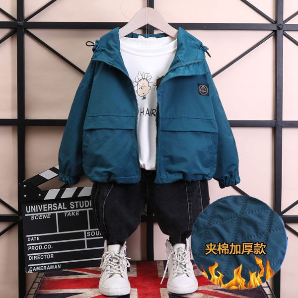 

new toddler boy jacket autumn fashion solid boys coat add cotton kids winter clothes 1-4 years md20351, White