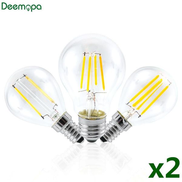 

bulbs 2pcs/lot led edison bulb e27 a60 e14 g45 filament light 220v 2w 4w 6w 8w antique retro vintage glass lamp