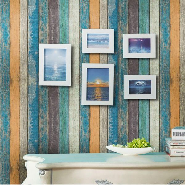 

wall stickers diy home decoration self-adhesive stone design kitchen paper vintage wood stripe brick sticker