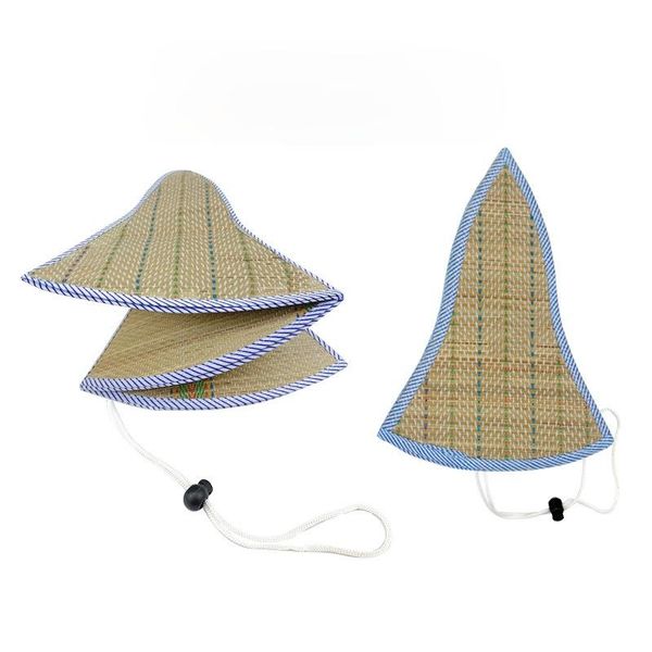 

double-sided folding straw hat sunscreen sunshade collapsible men and women can wear summer farmer outdoor hats, Black;white