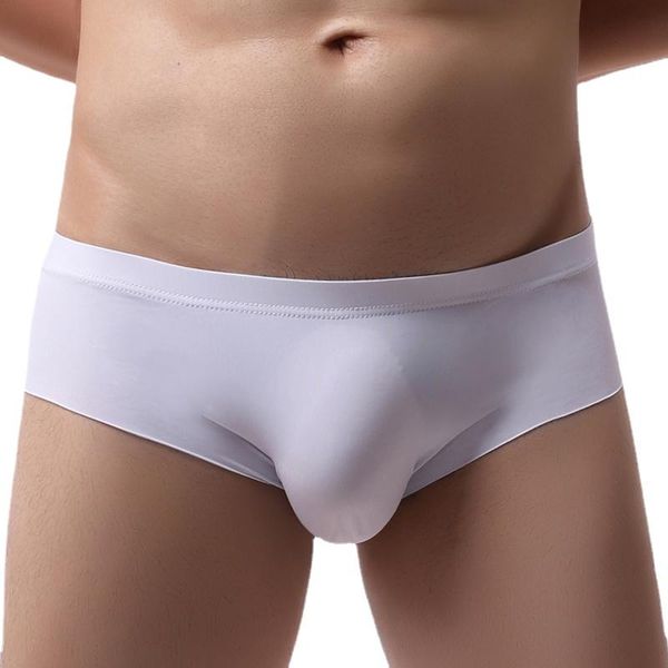

underpants men's underwear elastic seamless briefs shorts male tight panties men ultra-thin translucent ice silk, Black;white