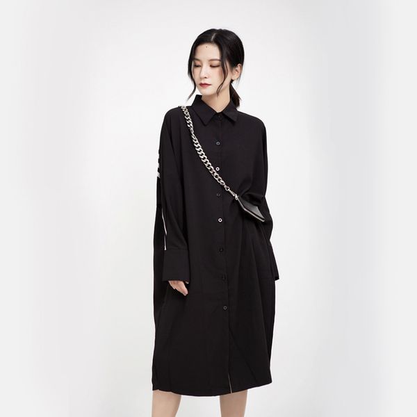 

dress Msxu female autumn retro sports chiffon stitching cardigan dressed, Black;gray