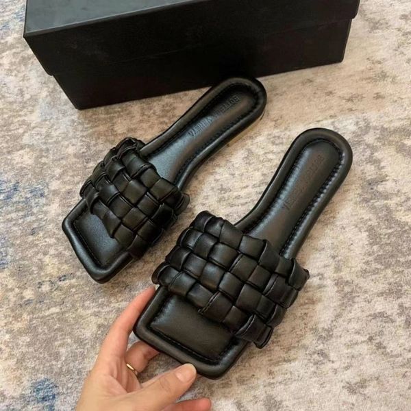 

net red woven sandals for women's wear ysj, Black