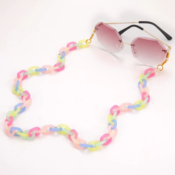 

acrylic candy color glasses chains chunky lanyards reading eyeglass neck mask holder sunglasses chain straps gift 2021