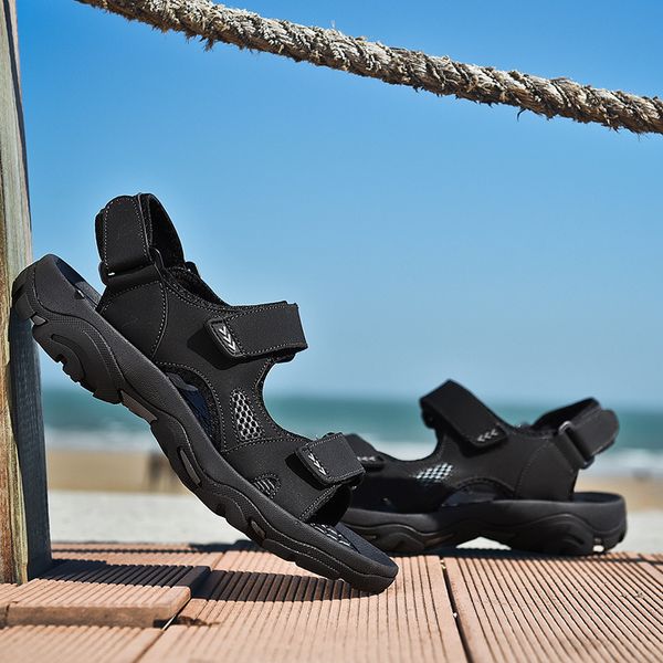 

no new2023 quality new brand fashion slippers mens outdoor beach sandals casual platform falt indoor non slip flip flop 36-44 17wk-1992 n, Black