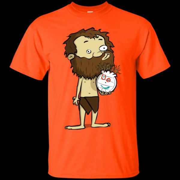 

men's t-shirts printed men t shirt cotton tshirt castaway o-neck short-sleeve women t-shirt, White;black