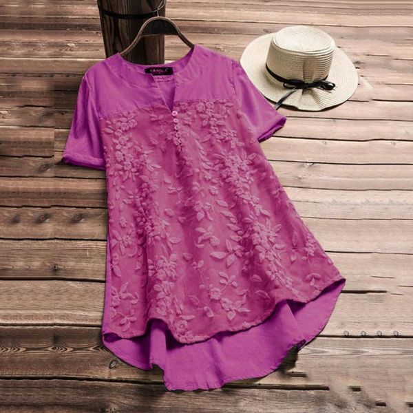 

women's blouses & shirts vintage women short sleeve plus size casual v-neck printed loose button tunic shirt blouse femininas blusas, White