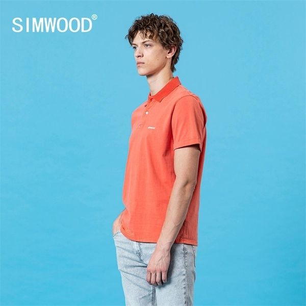 

simwood summer new vintage garment dyed plain cloth fabric thin polo shirts 100% cotton breathable polo shirts 210401, White;black