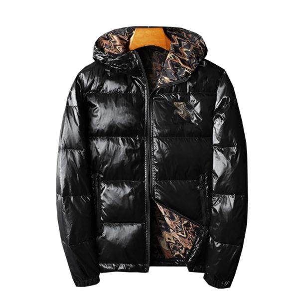 

21winter men's down jacket jacket windproof, waterproof, warm, high-quality parka coat chain printing letters baseball uniform hooded f, Black