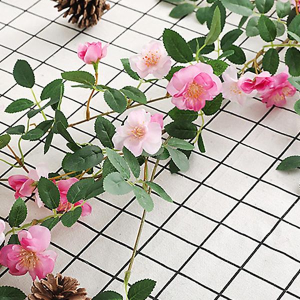 

decorative flowers & wreaths artificial plants simulation decoration simulated rattan silk cloth ceiling wild rose 1.8m wedding arch hanging