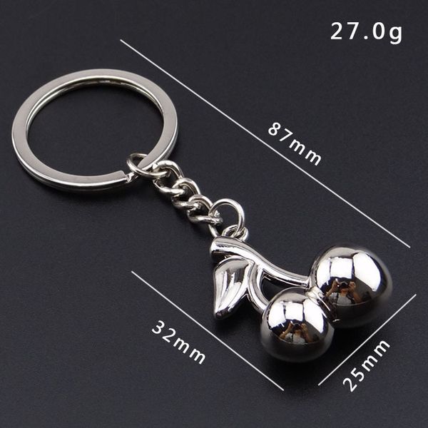 

creative fruit cherry key chain car pendant lady bag pendant, Silver