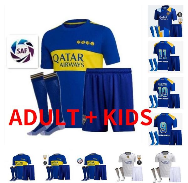 

kit 21 22 boca juniors soccer jersey carlitos maradona tevez de rossi 2021 2022 third home away 3rd 4th thailand football shirt men and kids, Black;yellow