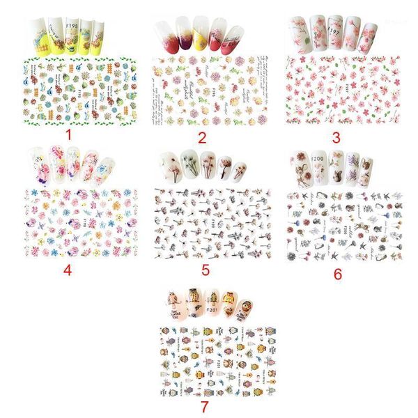 

sheet flower fabala party decals nail stickers decor print diy art &1, Black