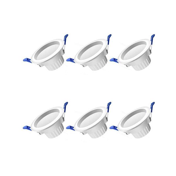 

downlights 6pcs led 5w ceiling light recessed down round panel 220v spot indoor lighting 4500k