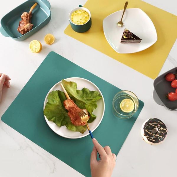 

mats & pads kids place mat square shape heat insulation silicone kitchen dinner food table anti-staining decorative for home