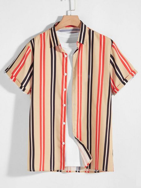

men vertical striped button up shirt 45dv#, White;black