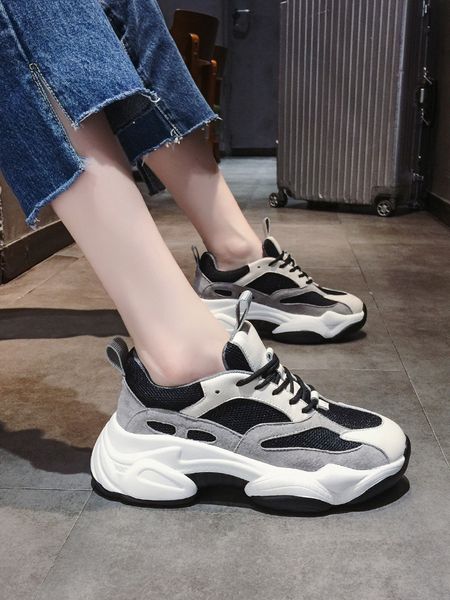 

shoe woman tide 2021 exceed ventilation macaroni time, Black