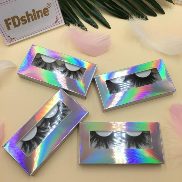 

25mm lashes 3d real mink eyelashes 6pairs/lot come with holographic packaging1