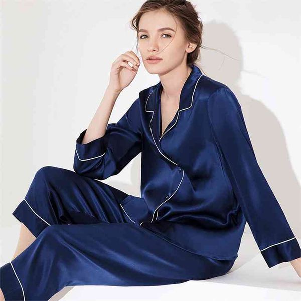 Sexy Dessous-Satin-Pyjama aus 100 % Naturseide für Damen, Pyjama-Nachtwäsche, Pyjama-Set, Nachtanzug, Nachtwäsche, Pyjama 210830