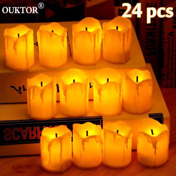 

12/24pcs flameless led candle lights tea light creative lamp battery powered home wedding birthday party decor lighting candles